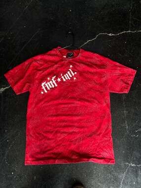 FMF International Red All Over Print Stars Logo T-Shirt Size L